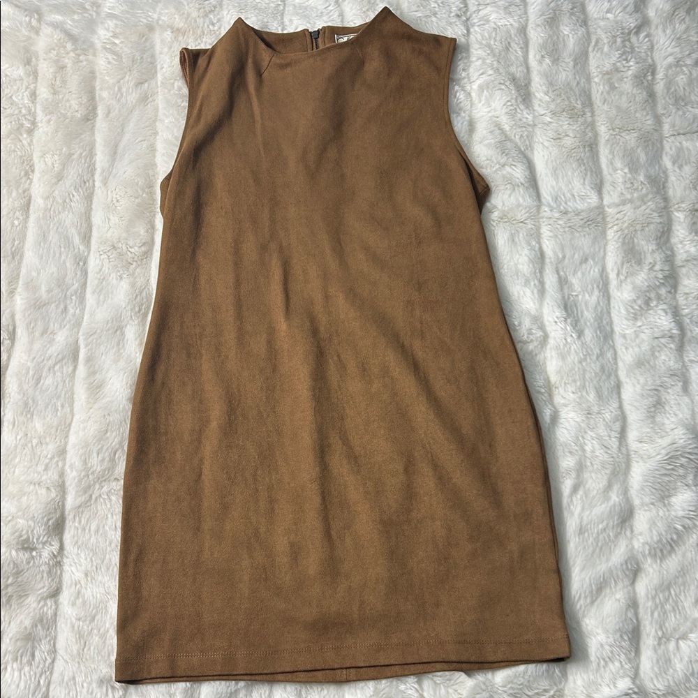 Chloe K Tan Sleeveless Mini Dress